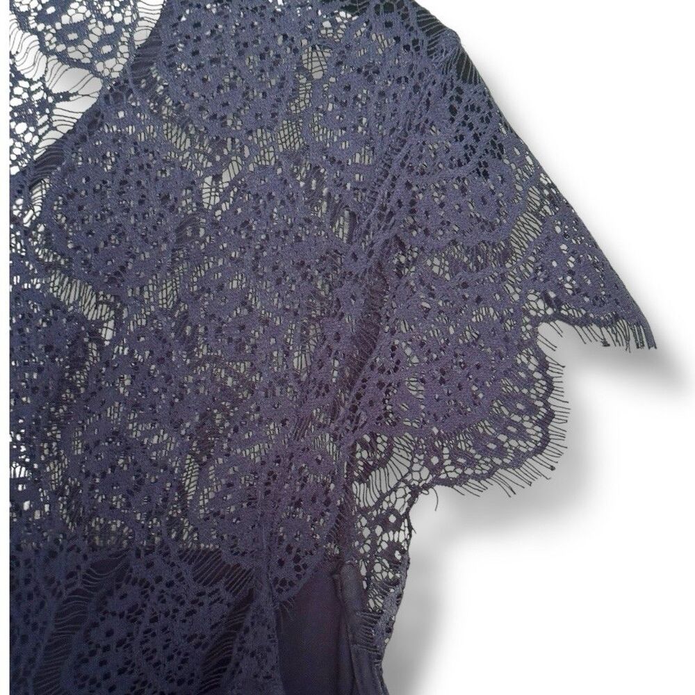 Kensie  Navy Blue Scalloped Lace Dress Size 6 Natural Waist - Picture 5 of 10